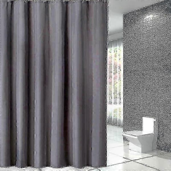 Extra stor duschdraperi 240x200cm, vattentät och mögelresistent, med 16 krokar, viktad fåll, mörkgrå badrumsinredning