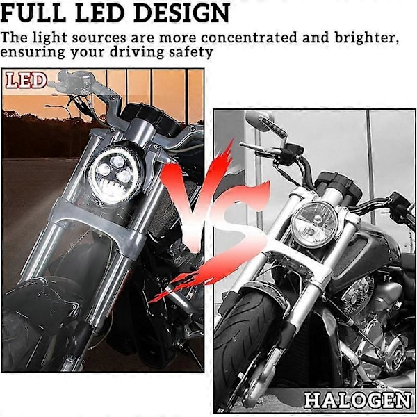 LED Forlygte med Fjern- og Nærlys Halo DRL til V-Rod VRod VRSCA VRSCF Street Rod 2002-2017 Tilbehør