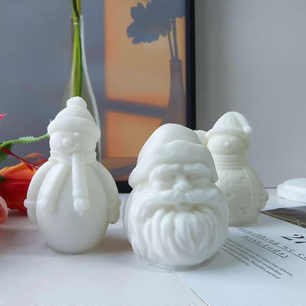 Jultomten Ljusform Festlig Silikonform Vacker Jul Snögubbe Aromaterapi Hartsformar DIY Heminredning