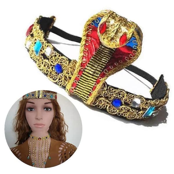 Egyptisk kostyme tilbehør til Halloweenfestdekorasjon Egyptisk hodeplagg