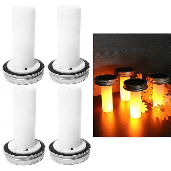 Solcellsdriven LED-flamlampa för utomhus, masonburk, belysning, solcellslampa, ljussimulering, utomhuslykta, trädgård, gata, solljus