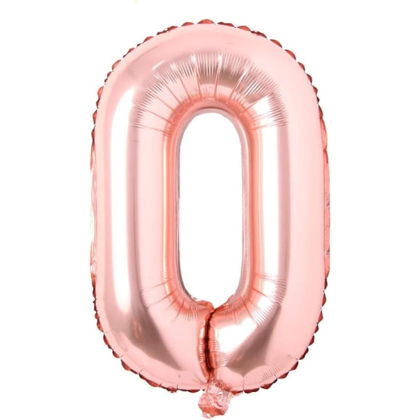 40 tums bokstav roséguld Alfabetsnummer Ballongfolie Mylar Party Bröllop Bachelorette Födelsedag Bröllopsdusch examensjubileum (roséguld 0)