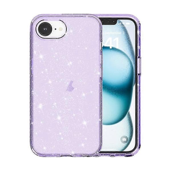 Stødsikkert Terminator Glitter Pulver Telefoncover (Lilla, iPhone 16e)