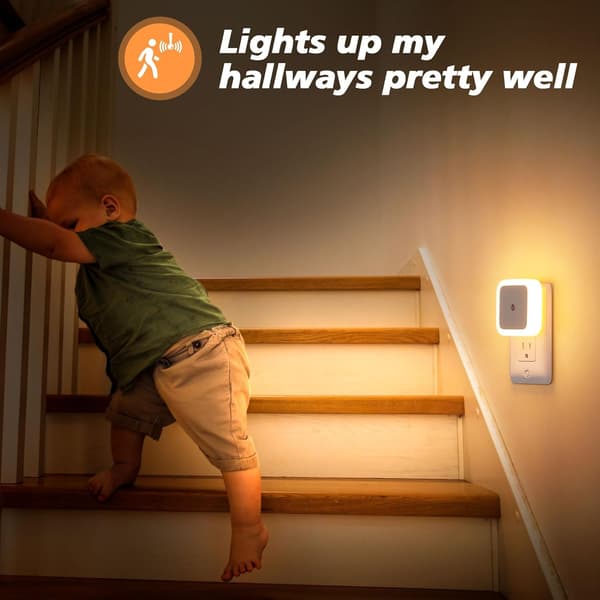 Plug-in Night Lights 4-Pack, Dusk to Dawn Sensor LED Night Light for Kids Room, Bathroom, Hallway