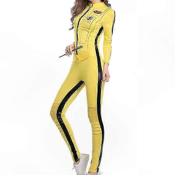 Kill Bill Brud Gul Jumpsuit Cosplay Kostym för Kvinnor
