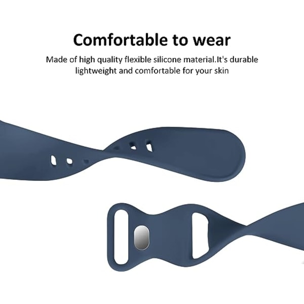Band kompatibla med Apple Watch 42 mm 44 mm 45 mm 49 mm, ersättningsarmband i mjuk silikon sporttillbehör för kvinnor män（Abyss Blue）
