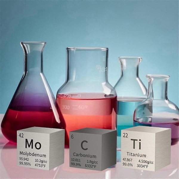 Carbon Firkant Densitet Kvadrater Rent Metal til Elements Samlinger Laboratorieeksperiment Periodisk Tabel Col