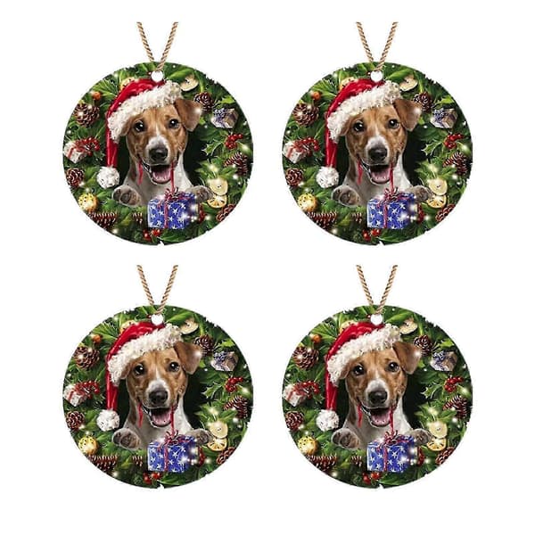 Julepynt i tre til hund, girlander, tredekor