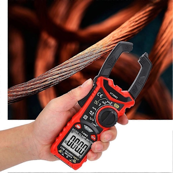 HT206 AC/DC Mini Digital Tangamperemeter til Måling af Spænding AC Strøm Modstand (HT206D)