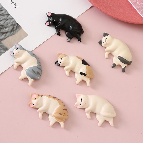 12 stk. Pennholder Kattestatue Neglelakk Blyantholder Kalligrafi Maleri Hvil Mini Katt Skrivesaker Holder Morsom Pennholder Manikyrverktøy Pennestativ