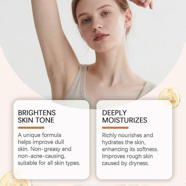 Den originale lysnende deodorantcreme til armhuler til behandling af mørke armhuler, kropslugtfjerner til kvinder og mænd, behandling af indgroede hår 2pcs