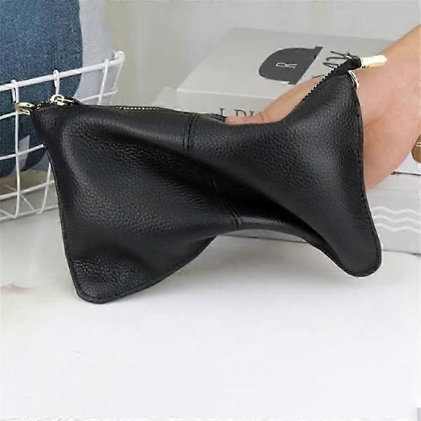 Liten Crossbody-väska för kvinnor Läderplånböcker Axelväskor Handledsväska Clutch Handväskor Black