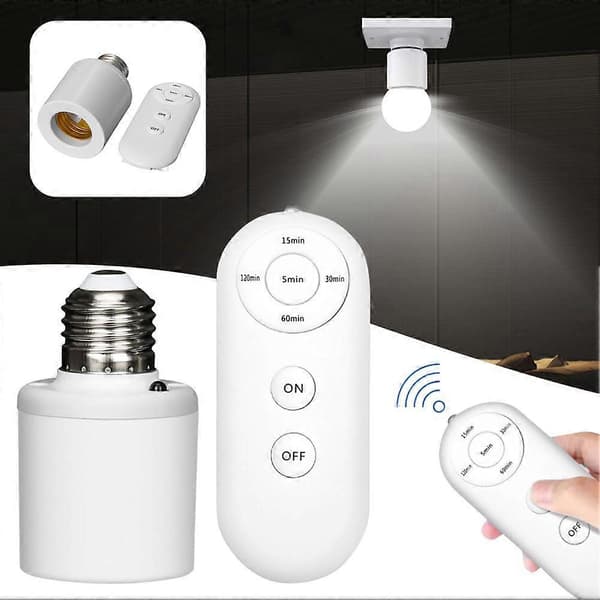 E27 Remote Control Light Holder Smart Wireless Lamp Holder with Timer (15/30/60/120min)