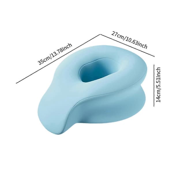 Memory Foam Massage Ansiktskudde med Tryckavlastning, Blå Ergonomisk Spakudde