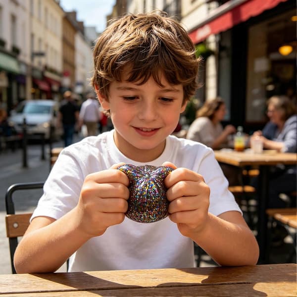 Glitter Dumpling Squeeze Toy TPR – Perfekt för Fidget & Sensorisk Lek – för Förbättrad Fokus Silver