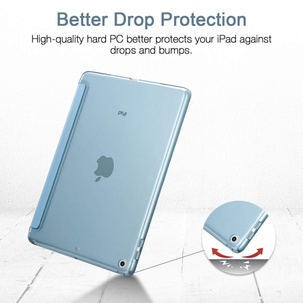 Smartfodral Smart Case Cover Genomskinlig Matt Baksida Magnetiskt Fodral med Auto Sleep/Wake Funktion-blå