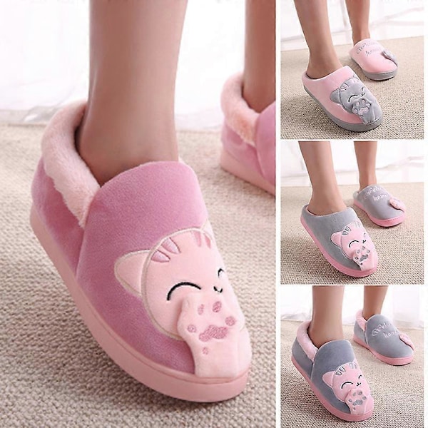 Damskor Komfort Korall Fleecetofflor Fuzzy Plush Foder Halkskydd Inomhus & Utomhus Pink L All Inclusive