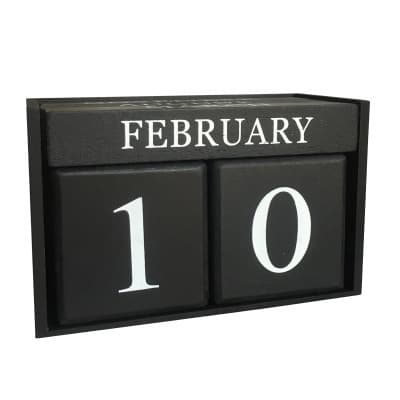 Svart Nyaste Vintage Träkalender, Trä Evighetskalender w