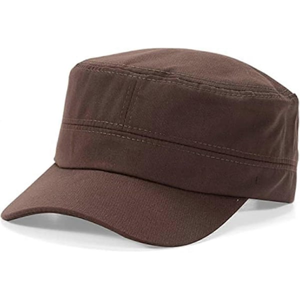 Justerbar Snygg Flat Top Twill Basebollkeps Huvudomkrets 22-23,6\" (Brun)