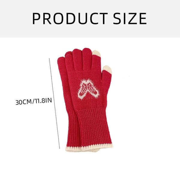 2st Förlängda Handskar Mjuka Stickade Termiska Vantar Unisex Modehandskar för Utomhusaktiviteter Grå