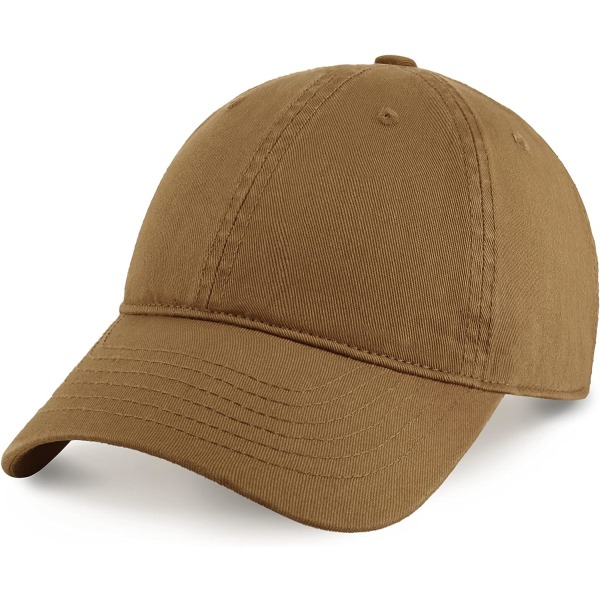 Unisex Cotton Baseball Cap for Men and Women Adjustable Lightweight Polo Style Curved Brim（Camel）