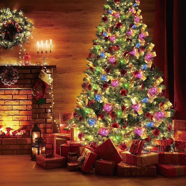 Christmas lighting - Christmas ribbon - Christmas tree lighting - 10 meter long light string - Contains 100 LED beads - With remote control and timer
