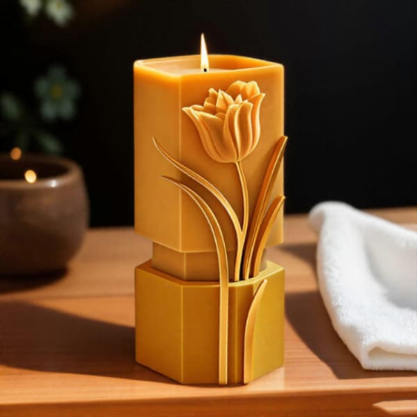 3D Blomster Cylinder Silikone Lysforme til Epoxyharpiks Fremstilling af Lys Sæbe Gips Silikoneforme til Boligindretning