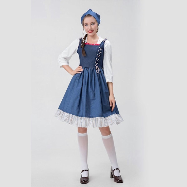 Kostym Manor Maid Kostym Maid Lång Klänning för Oktoberfest Traditionella Kostymer 2XL