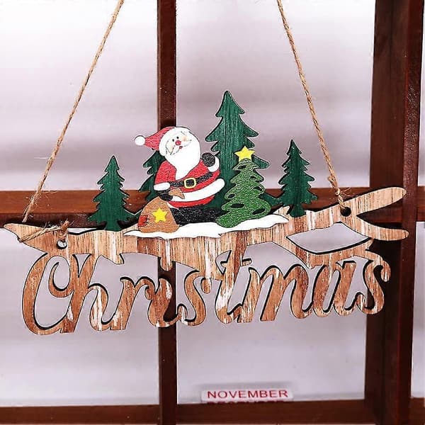 Jul träskylt hängande ornament (22x13x0.5cm)