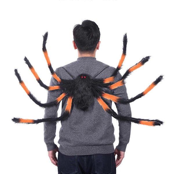 Halloween Aikuisten Hämähäkki Reppu Puku Musta Värikäs Hämähäkkivaatteet Hauska Nainen Karkkipussi 8 Hämähäkinjalkaa, 100% Uusi Orange