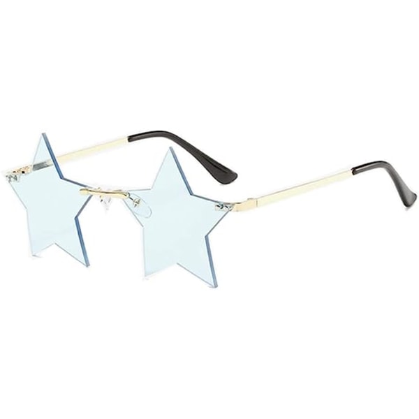 Rimløse stjerneformede solbriller Personlighet Solbriller for kvinner/menn Festbriller personlighet pentagram øyewear