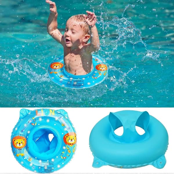 Babysimring, uppblåsbar simring med säkerhetssits, PVC-simringar för spädbarn 6-36 månader