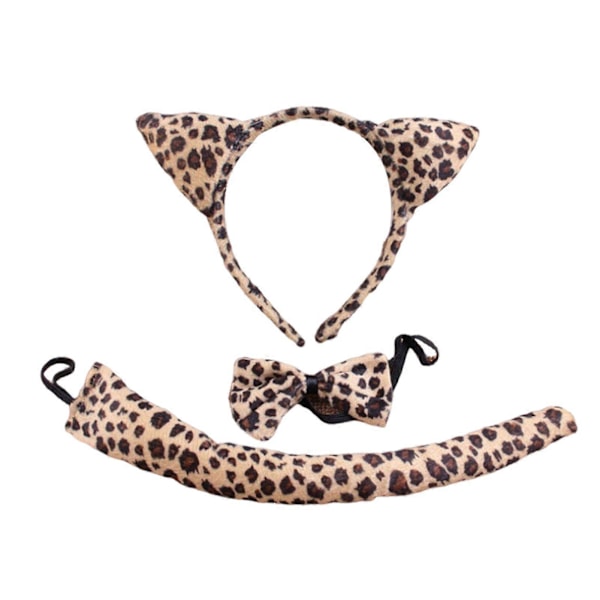 Eläinasu Korvat Panta Häntä Rusetti Setti Taaperoille Ja Lapsille Säädettävä Pehmo Eläinasu Halloween Cosplay Esitykseen Leopard