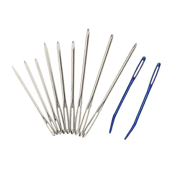 9 Pieces Large Eye Blunt Needles + 2 Pieces Curved Needles for Yarn Sewing and Darning