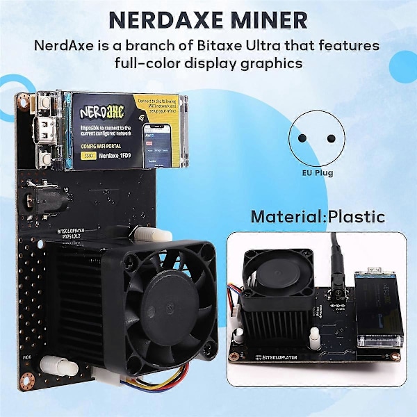 NerdAxe NerdMiner Miner Bitaxe 500Gh/S Solo Lotteri BTC-Gruvmaskin BM1366 ASIC-Chip Lotteri Gruvdrift