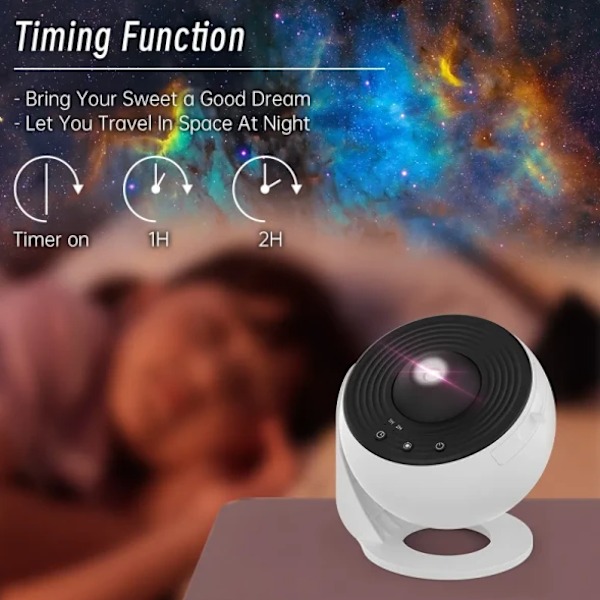 Nattlys Galaxy Projektor Stjerneklar Himmelsprojektor White