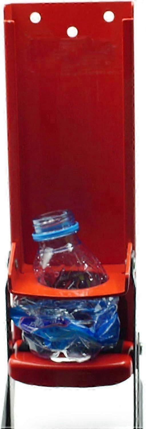500 ml plastflaske- og boks-knuser, kraftig, for resirkulering (rød)