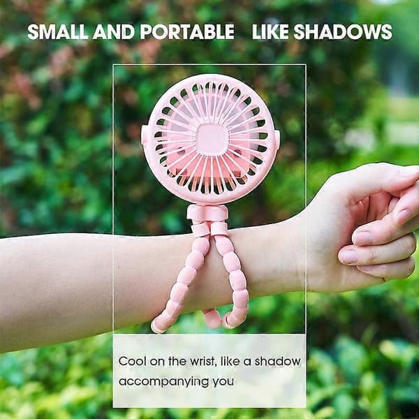 Portable Stroller Fan USB Rechargeable Mini Foldable 3 Speeds Adjustable Cooling Fan Black