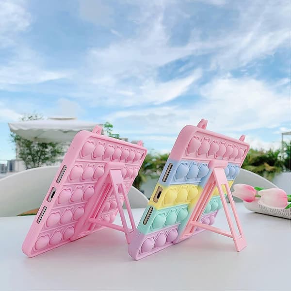 Etui til iPad 2 Etui, iPad 3 Etui, iPad 4 Etui - Bubble Fidget Sensorisk iPad Etui 9,7 tommer til Børn Stilfuld Regnbue Blød Stressaflastende Stødsikkert Etui