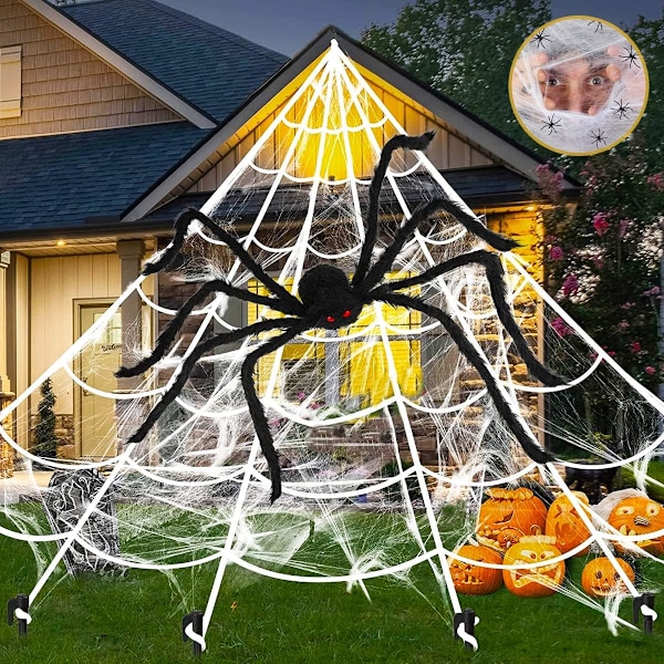 Halloween Dekoration Spindel Trekant Web Spindel Silke Fan Net Giant Simulation Oversized Spindel Arrangement (Spindel Web) 7m triangulated mesh