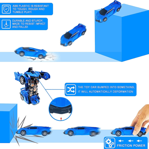 Förvandlad leksaksbil för pojkar 2-7 år, robotbilleksak för pojkar 4 år, födelsedagspresent för barn 2-7 år