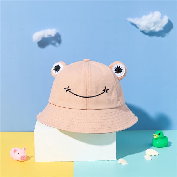 Grodhatt för vuxna, vikbara solhattar för utomhusbruk, solhatt i bomull, solskydd, strandkepsar, brett brätte, fiskarhatt Pink Children: 54-56CM