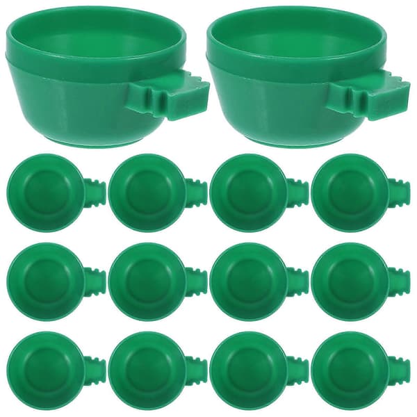 25 stk. Fuglefoderautomat Vanddispenser Multifunktionel hængeskål til papegøjer, nymfeparakitter, duer og mere – Design der gør fodring let 4.00X4.00X2.50CM Green