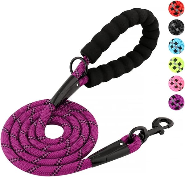 High-Performance Rope Dog Leash with Comfortable Padded Handle, Strong Reflective and Robust Dog Leash in 4/5/6 Feet for Small, Medium and