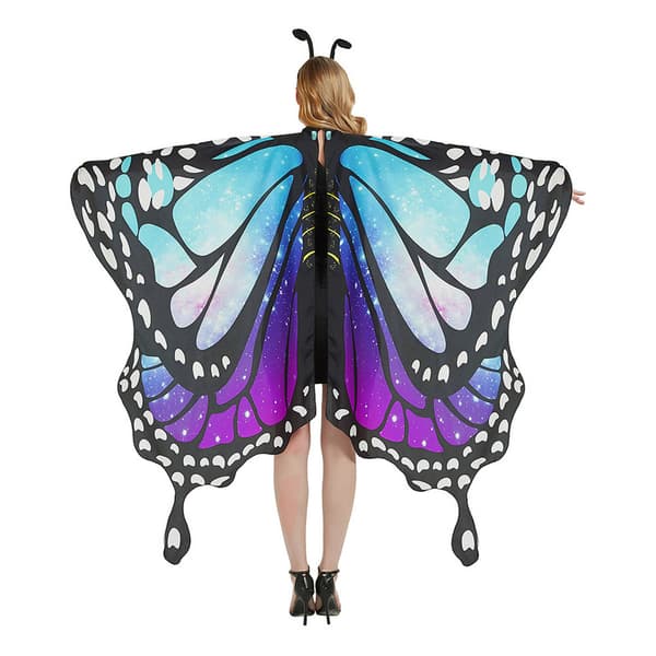 Sommerfuglevinger til voksne, 3-delt sæt sommerfuglekappe, cosplay udklædningsdragt Light Blue
