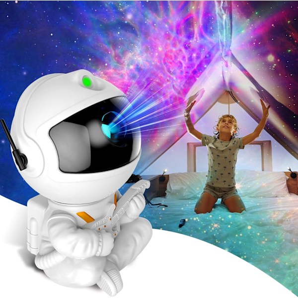 Astronaut Stjärnprojektor, Galaxprojektor, Nattlampa för Pojkar och Flickors Rum, Spelrum, Hembio, Tak, Timer