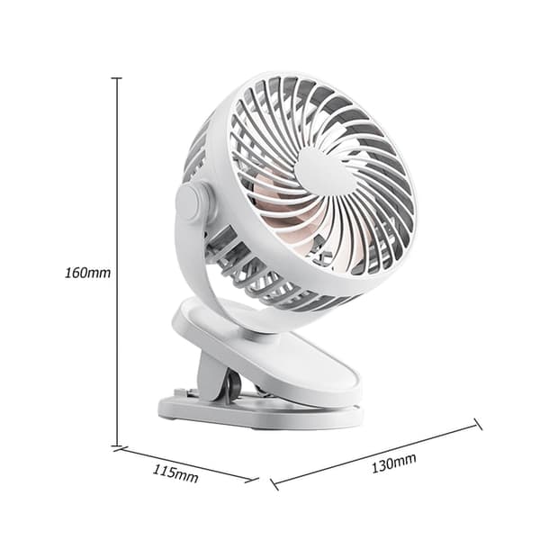 Clip-on Fan - Rechargeable Portable Fan with Battery
