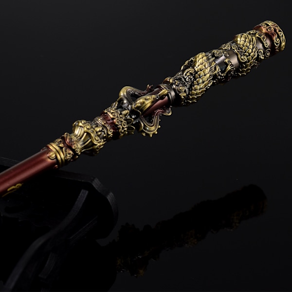 Black Myth Wukong - omkring 35CM Qi Tian Da Sheng Ruyi Golden Band Cudgel Fuld Metal Håndværk Ornament Modeller