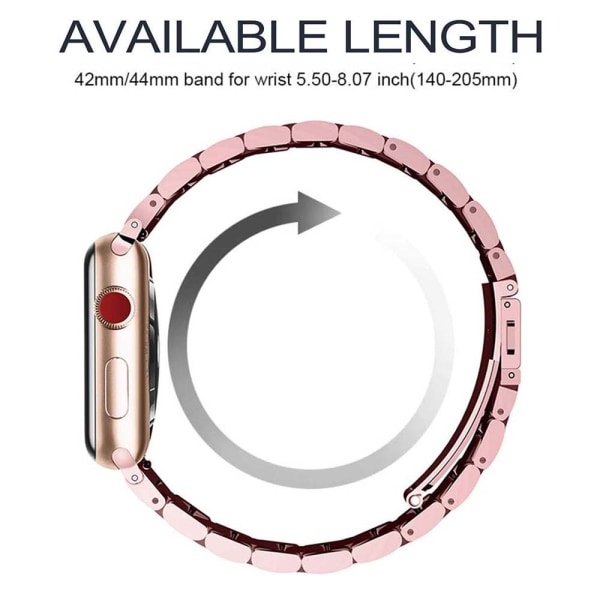 Kompatibelt Apple Watch-armband 38mm-40mm/42mm-44mm Ersättning i rostfritt stål - 42-44mm roséguld