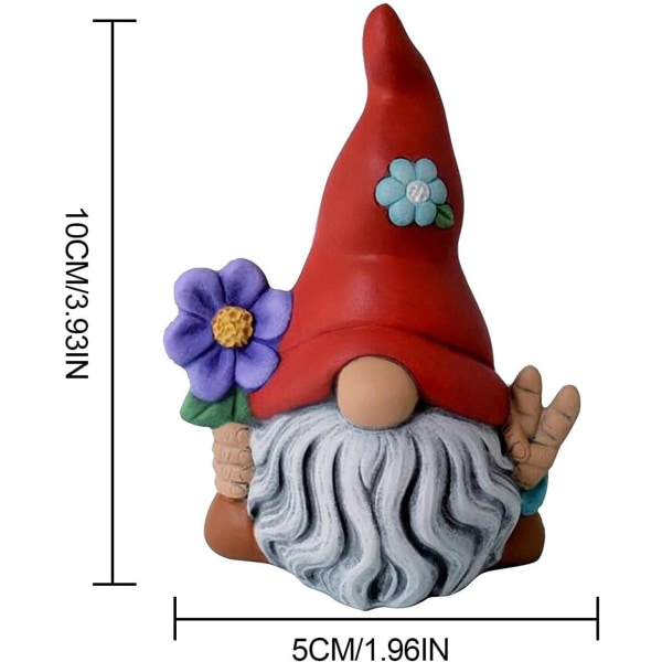 Granjardin Gnomes - Plendekoration - Morsom figur - Pen hage - Gnome-skulptur - Velkomstskilt - Dverg